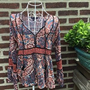 American eagle outfitters boho bell sleeve blouse